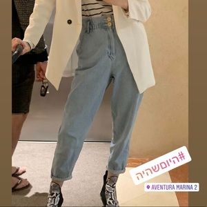 Light blue slouchy jeans